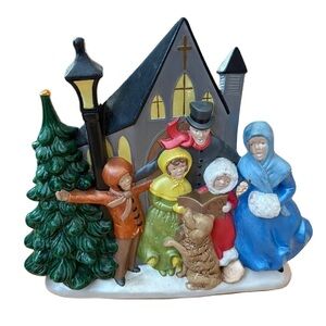 Holland Mold Christmas Choir Boy And Girl Holiday Decor Display Ceramic Village